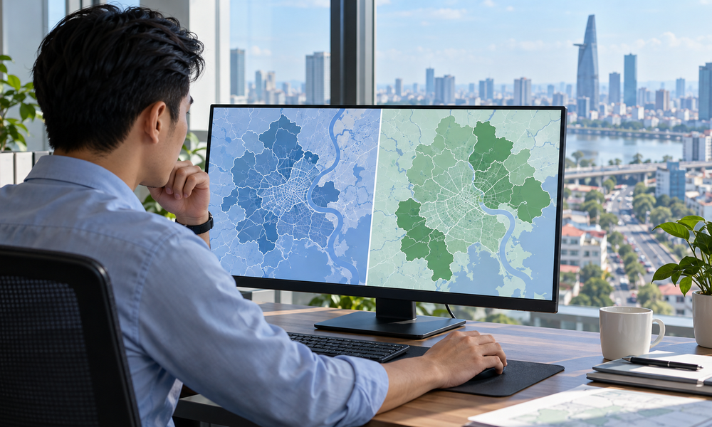 Hình ảnh minh họa chuyển đổi từ Google Maps sang Mapvina tối ưu chi phí và hỗ trợ địa giới cũ mới